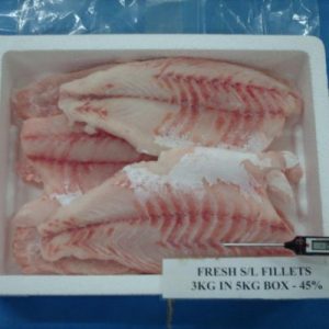 Frozen Nile perch fillets on sizes